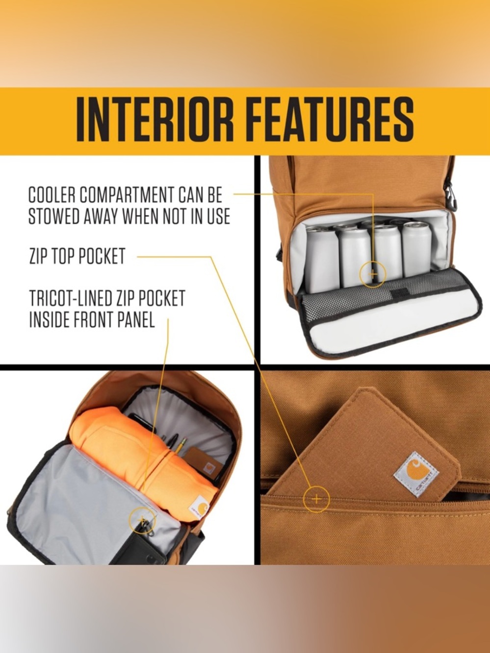 CARHARTT BRAND NEW WITH TAGS INSULATED TWO COMPARTMENT BACKPACK 🌟🌟HOST PIC🌟🌟 - Picture 8 of 13